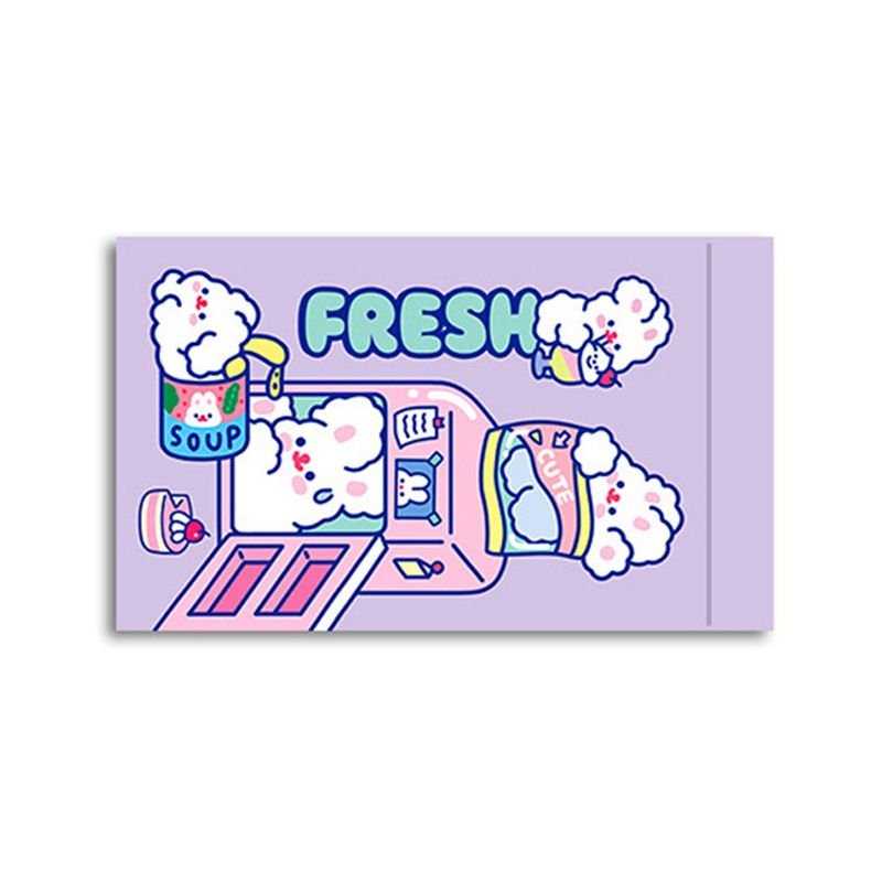Self Sealing Bag PET CCP Wear Resistant Safe Odorless Cute Pattern Practical Reusable Self Sealing Pouch Snack Bunny 22.3x13.5