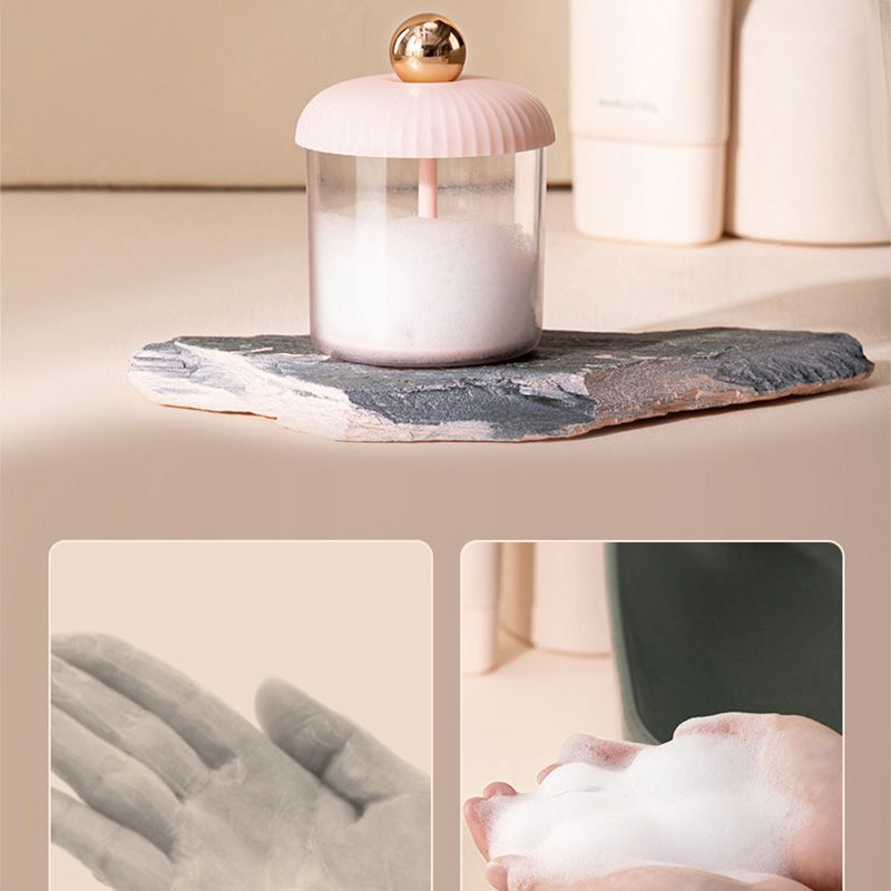 Face Foam Maker Portable Cleansing Foaming Cup Reusable Whip Bubble Maker for Travel Pink Gold