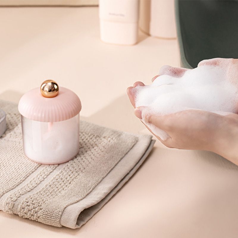 Face Foam Maker Portable Cleansing Foaming Cup Reusable Whip Bubble Maker for Travel Pink Gold