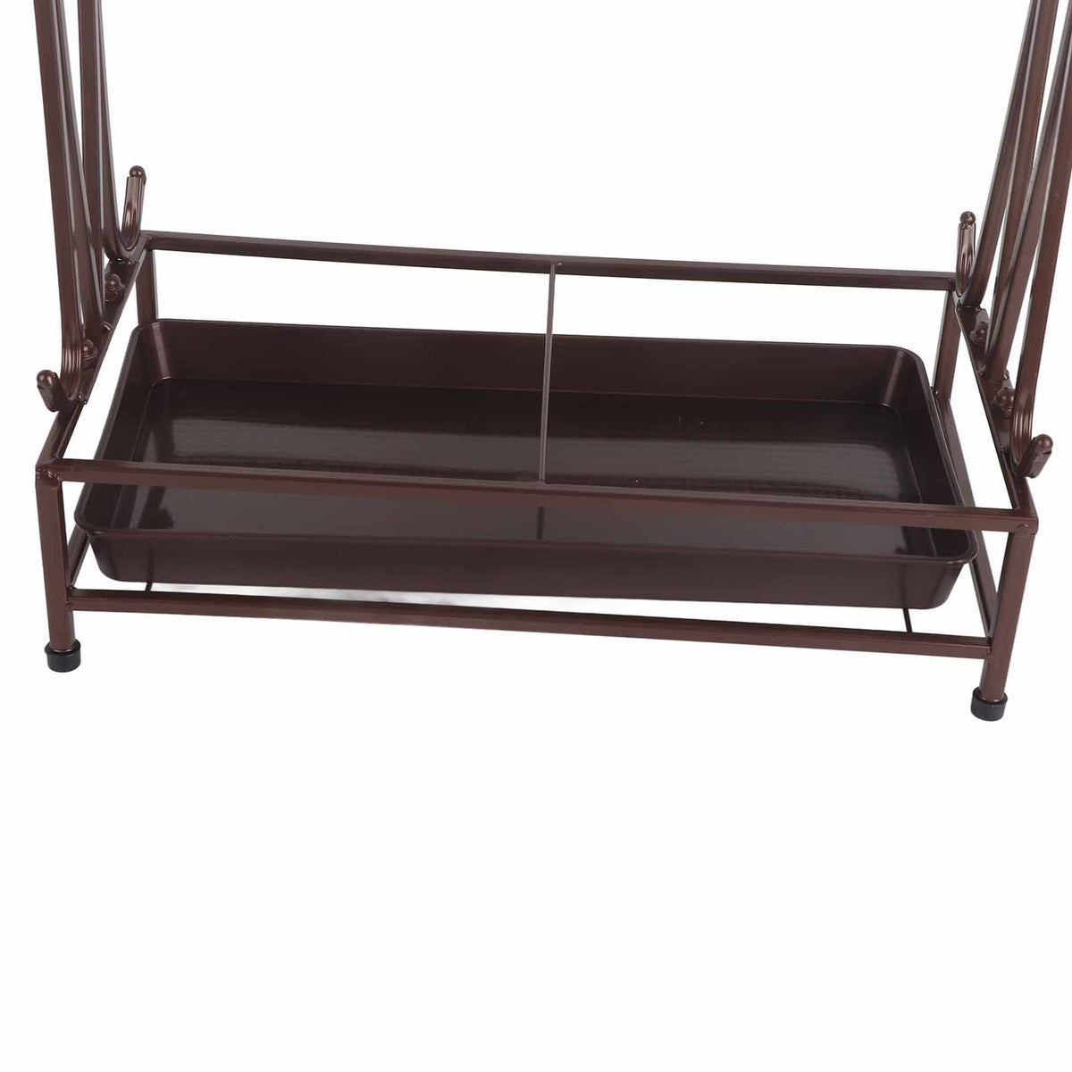 Umbrella Storage Rack Iron with Drip Tray 10 Holes 8 Hooks Umbrella Rack Stand for Home Hotel Lobby Bronze