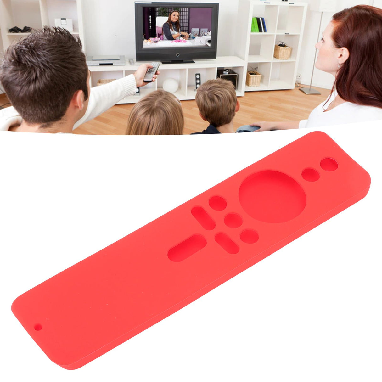 Silicone Protective Cover for Xiaomi TV Stick 4K Anti Slip Remote Control Case with Lanyard Red