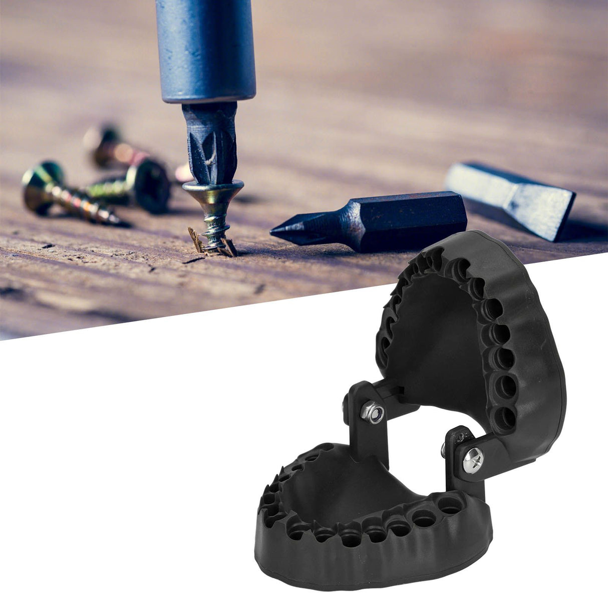 Denture Drill Bit Holder 28 Drill Bits Organizer Portable Denture Bit Holder with Magnet Black