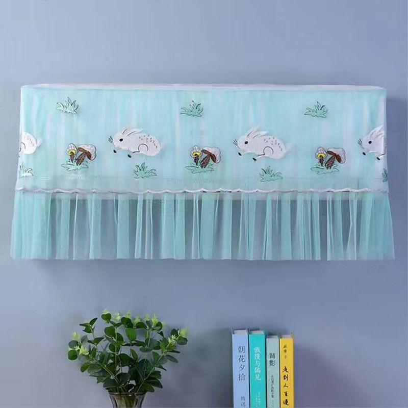 1.5P Air Conditioner Dust Cover Dustproof Wall Mounted Air Conditioner Protective Case Home Decorative Dust Cover White Mushroom Rabbit 1.5P‑2P Within 94cm/37in