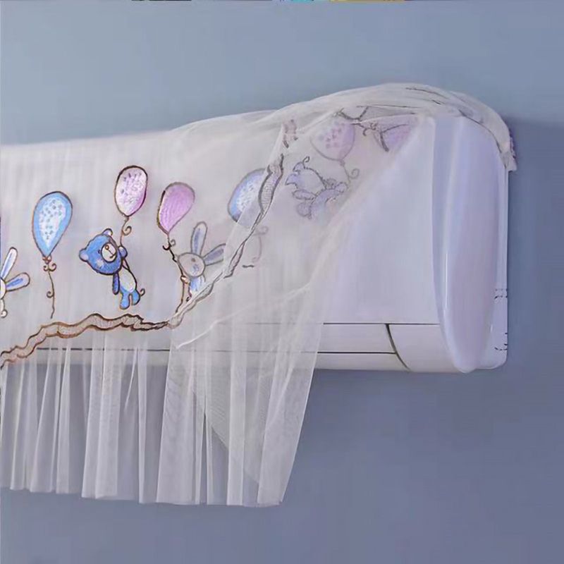 1.5P Air Conditioner Dust Cover Dustproof Wall Mounted Air Conditioner Protective Case Home Decorative Dust Cover Bear Rabbit Purple Blue Balloons 1.5P‑2P Within 94cm/37in