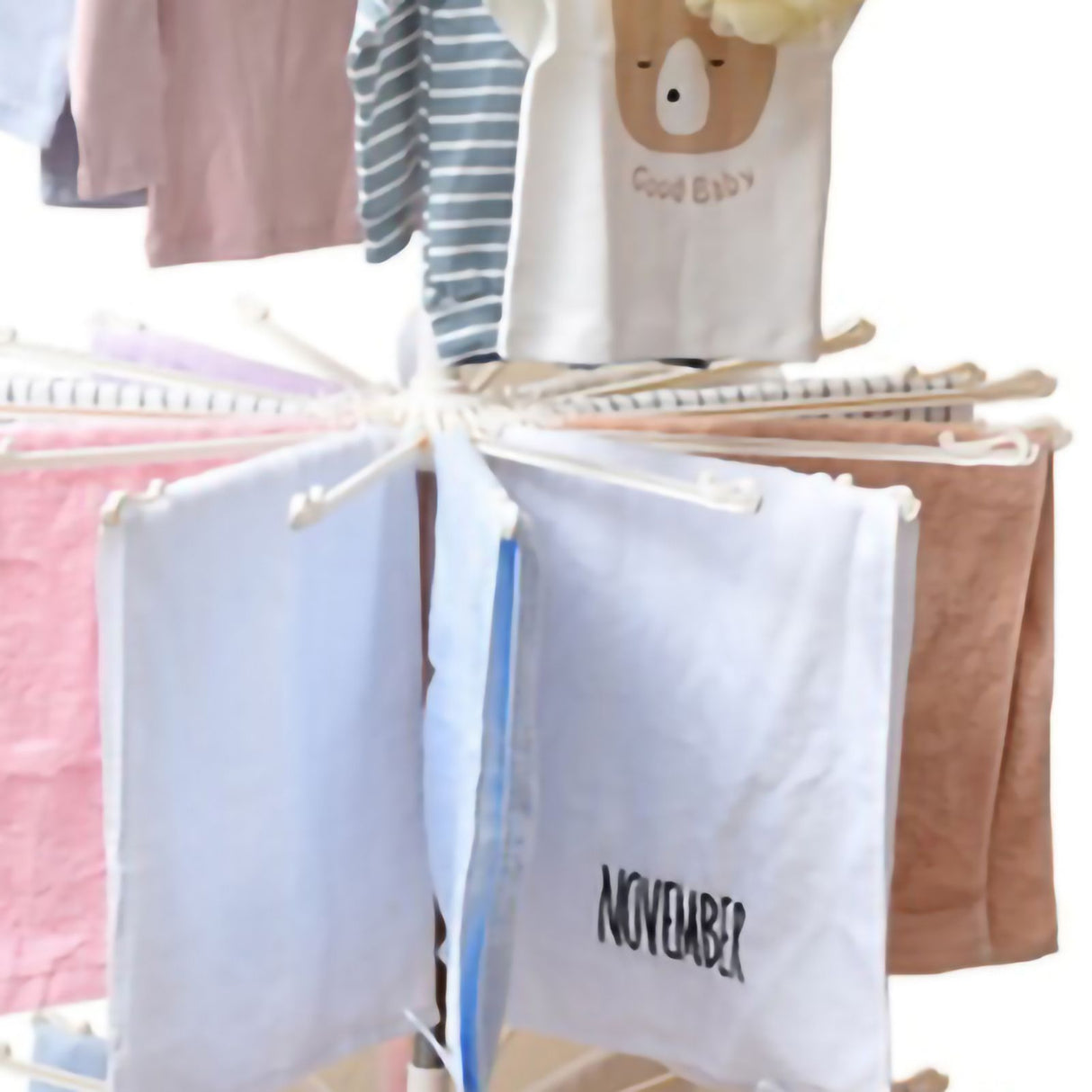 Clothes Drying Rack 360 Degree Rotating Folding Design Reliable Load Bearing Stainless Steel Laundry Accessories 3 Layer White