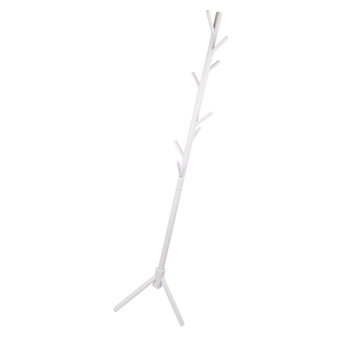 Clothes Tree Solid Wood Round Corner Simple Fashionable Beautiful Coat Hanger for Living Room White