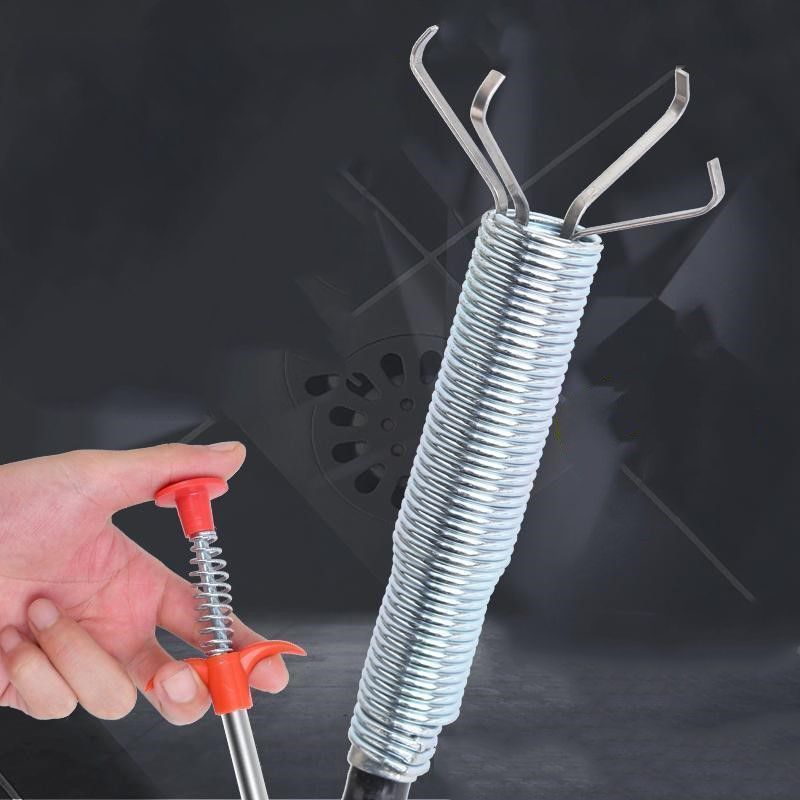 Flexible Sink Grabber Reacher Picker with 4 Claws Sewer Dredging Drain Clog Remove Tool for Home Kitchen Toilet Litter 0.6m/1.97ft
