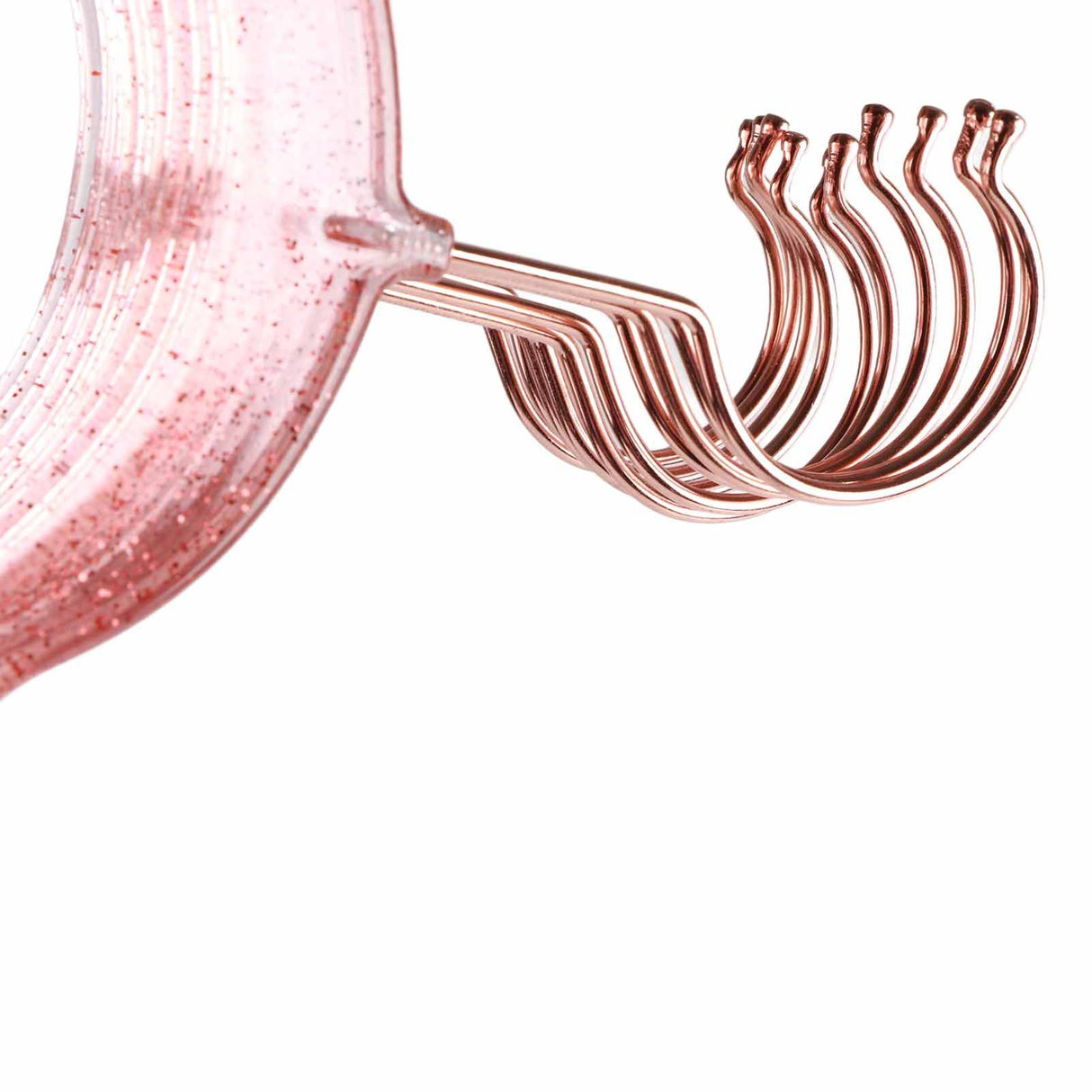 10Pcs Clothes Hangers Plastic 40cm Glitter Transparent Crystal Seamless Clothes Racks for Closet Wardrobe Red Glitter