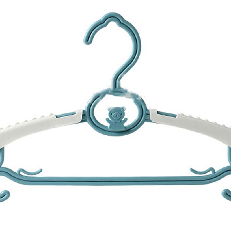 Children Hanger Plastic Lovely Adjustable High Toughness Non Slip Clothes Hanger for Kids Nordic Blue