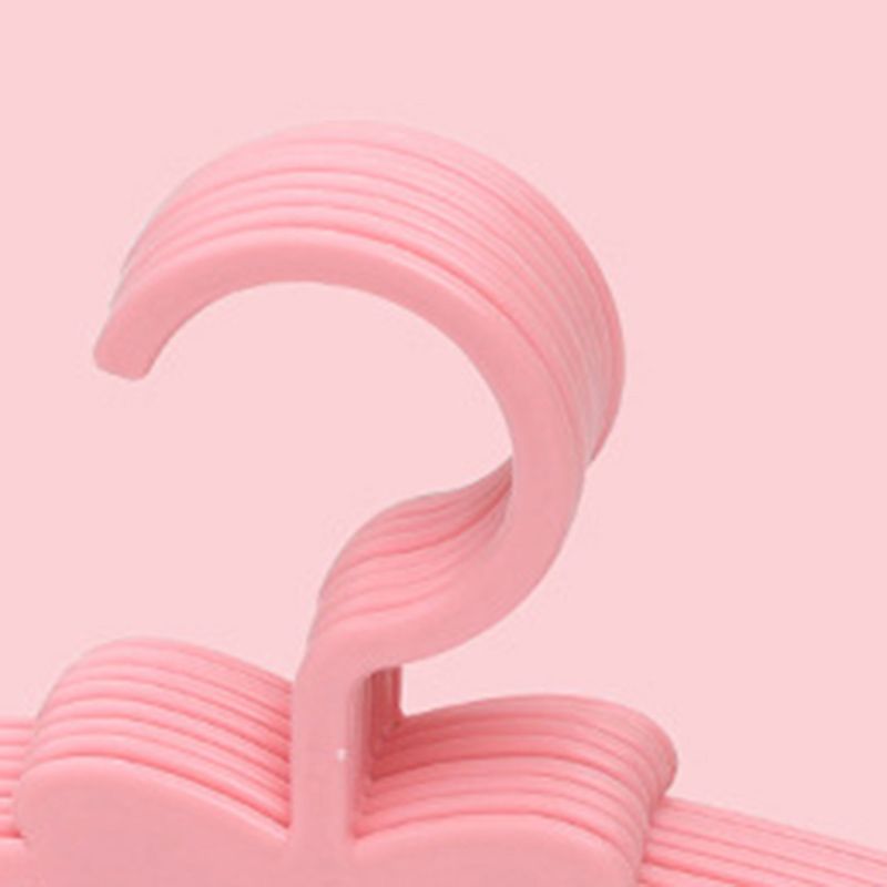 10PCS Kids Storage Hangers Plastic Thicken Bow Knot Coat Drying Hanger for Toddler Baby Pink