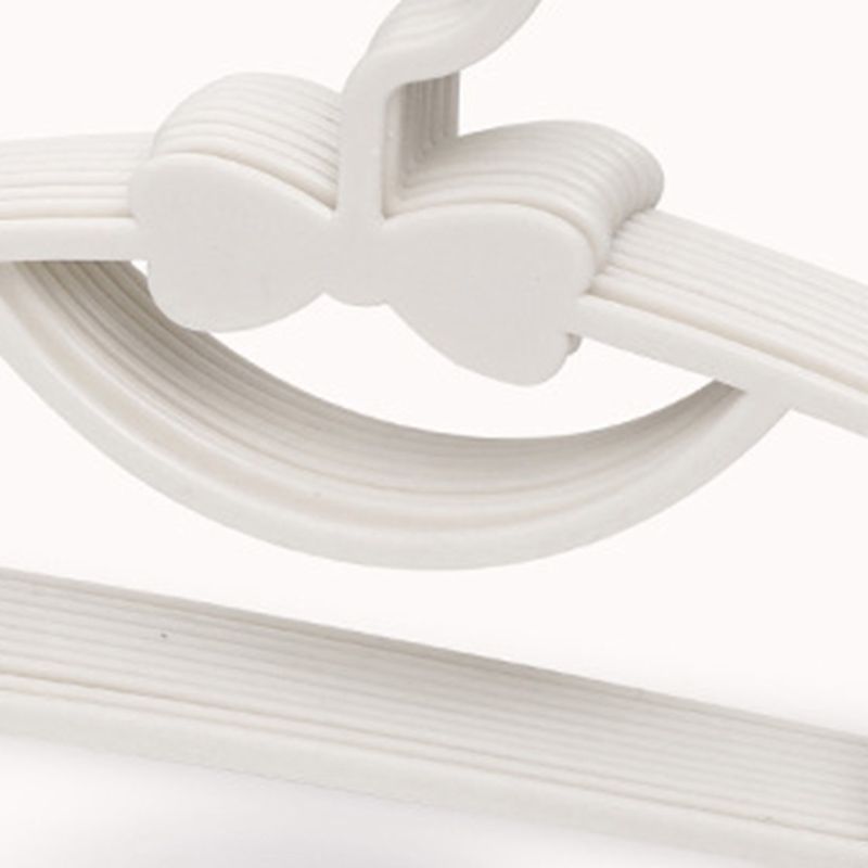 10PCS Kids Storage Hangers Plastic Thicken Bow Knot Coat Drying Hanger for Toddler Baby White