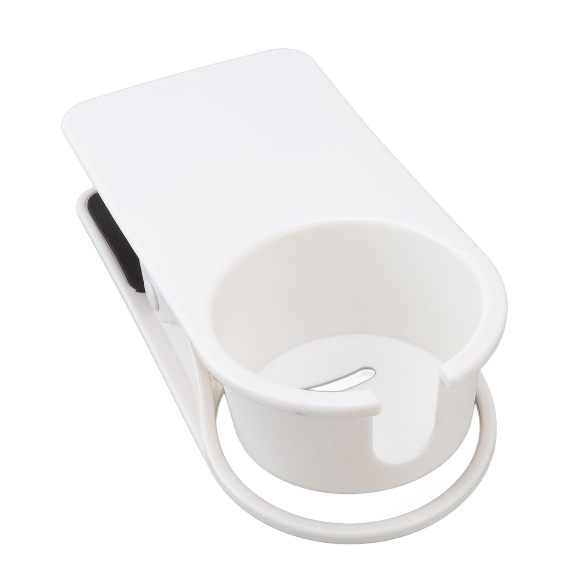 Cup Holder Clip Desk Side Glass Mug Bottle Clamp Stand Plastic for Home Office Storage White