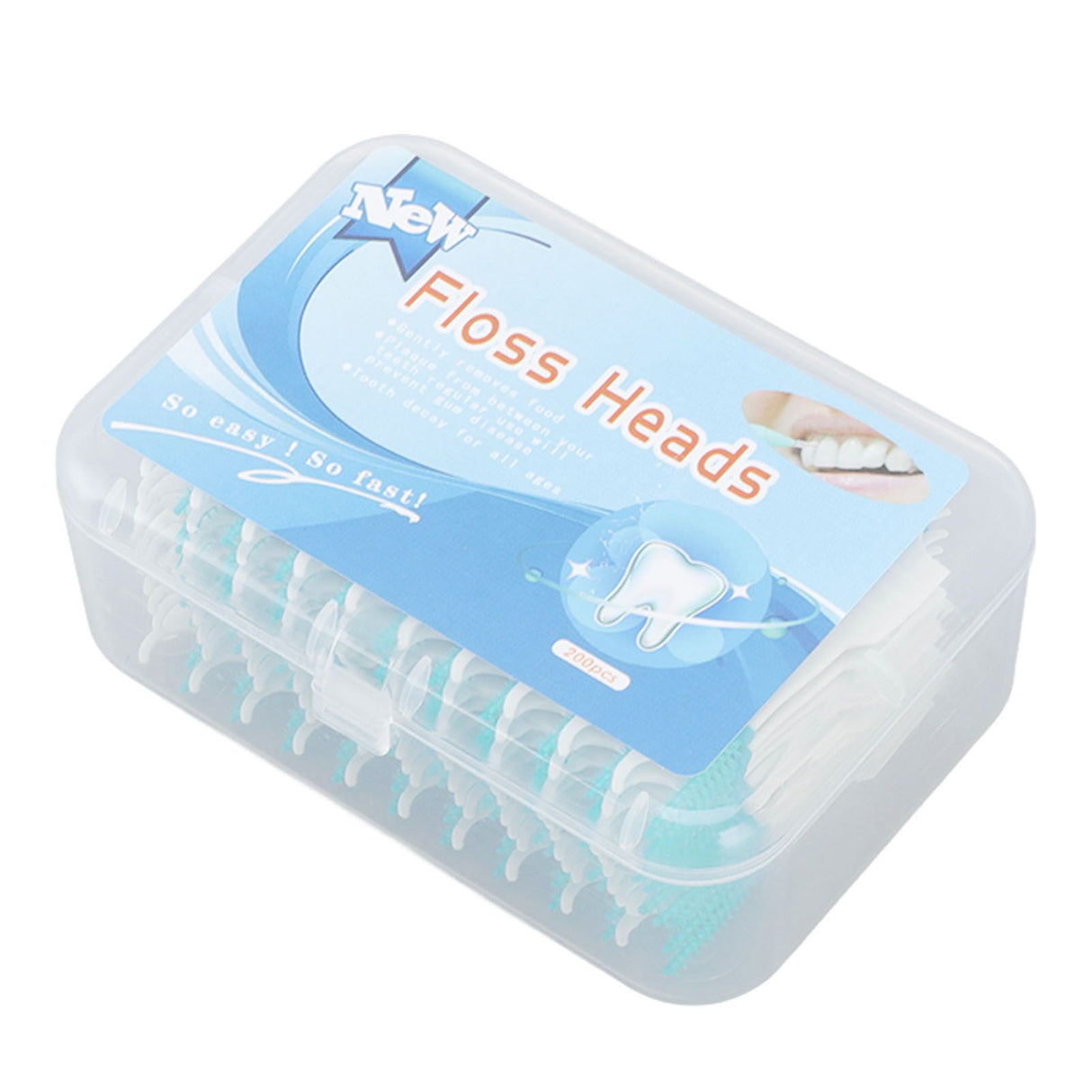 Interdental Brush Disposable Soft Silicone Head Portable Floss Toothpick Brush with Case for Oral Care 200pcs Mint Green