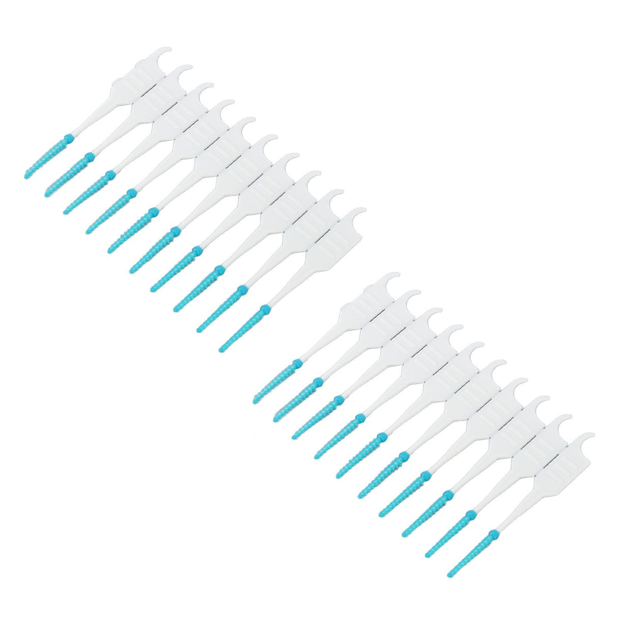 Interdental Brush Disposable Soft Silicone Head Portable Floss Toothpick Brush with Case for Oral Care 200pcs Mint Green
