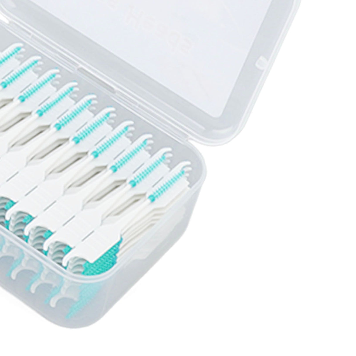 Interdental Brush Disposable Soft Silicone Head Portable Floss Toothpick Brush with Case for Oral Care 200pcs Mint Green