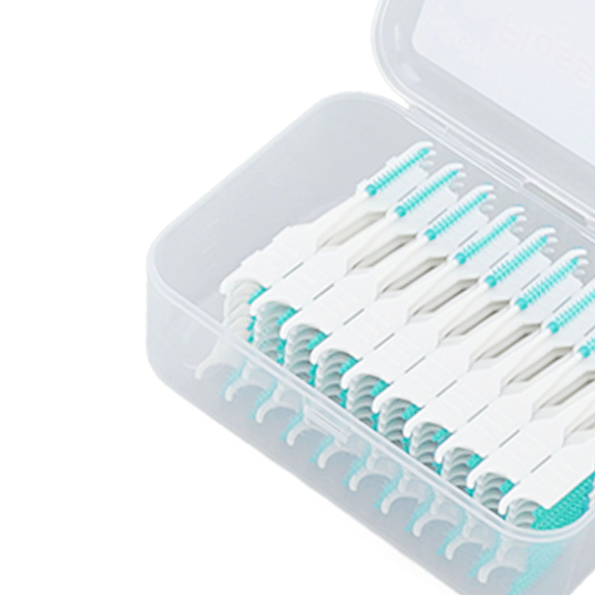 Interdental Brush Disposable Soft Silicone Head Portable Floss Toothpick Brush with Case for Oral Care 200pcs Mint Green