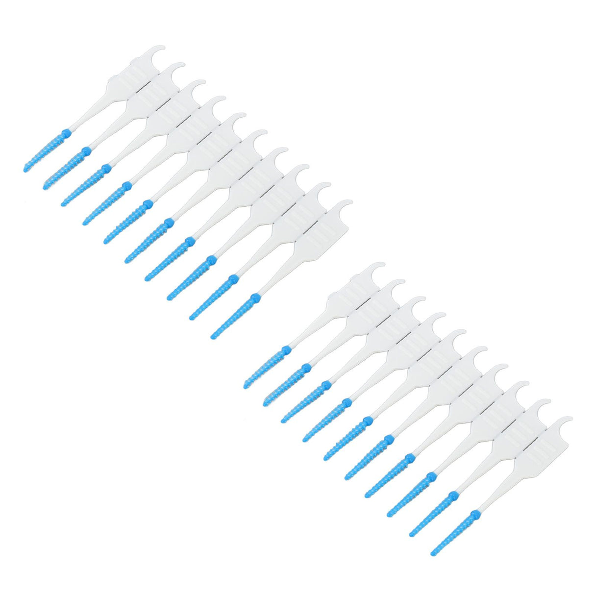 Interdental Brush Disposable Soft Silicone Head Portable Floss Toothpick Brush with Case for Oral Care 200pcs Blue