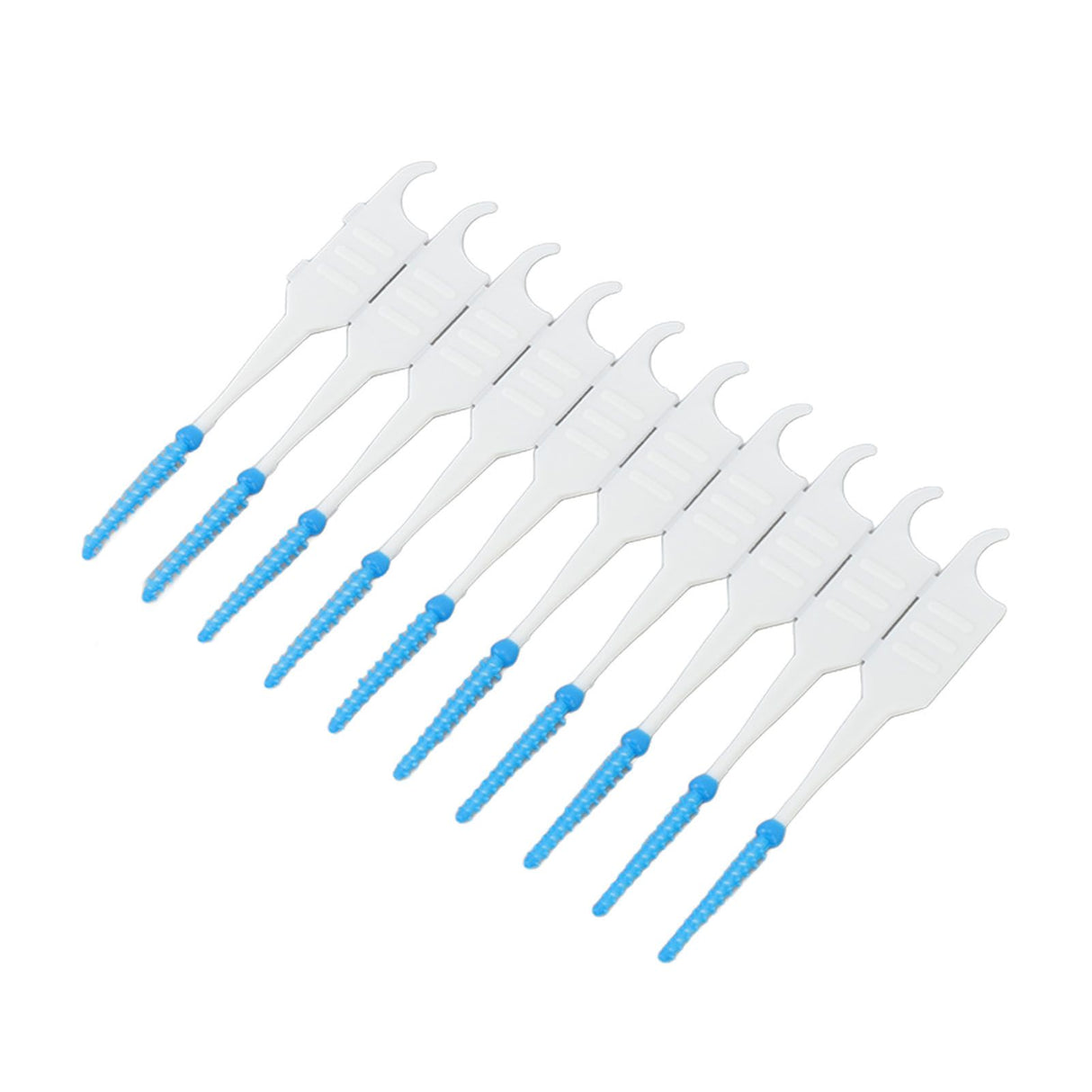 Interdental Brush Disposable Soft Silicone Head Portable Floss Toothpick Brush with Case for Oral Care 200pcs Blue