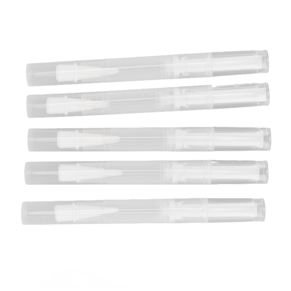 5 Set Empty Nail Oil Pen Transparent Plastic Tube Nylon Fiber Brush Cuticle Oil Pen for Travel
