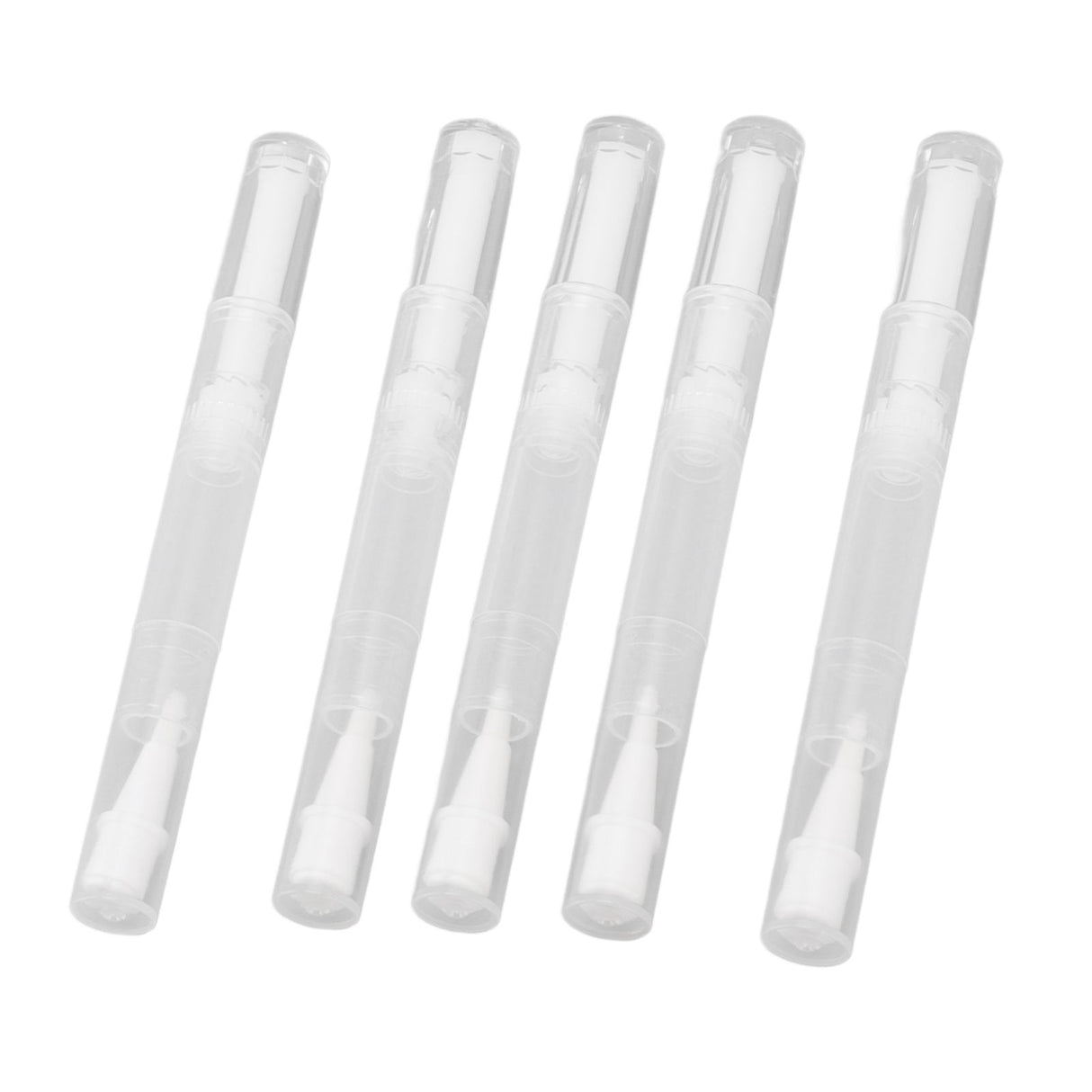 5 Set Empty Nail Oil Pen Transparent Plastic Tube Nylon Fiber Brush Cuticle Oil Pen for Travel