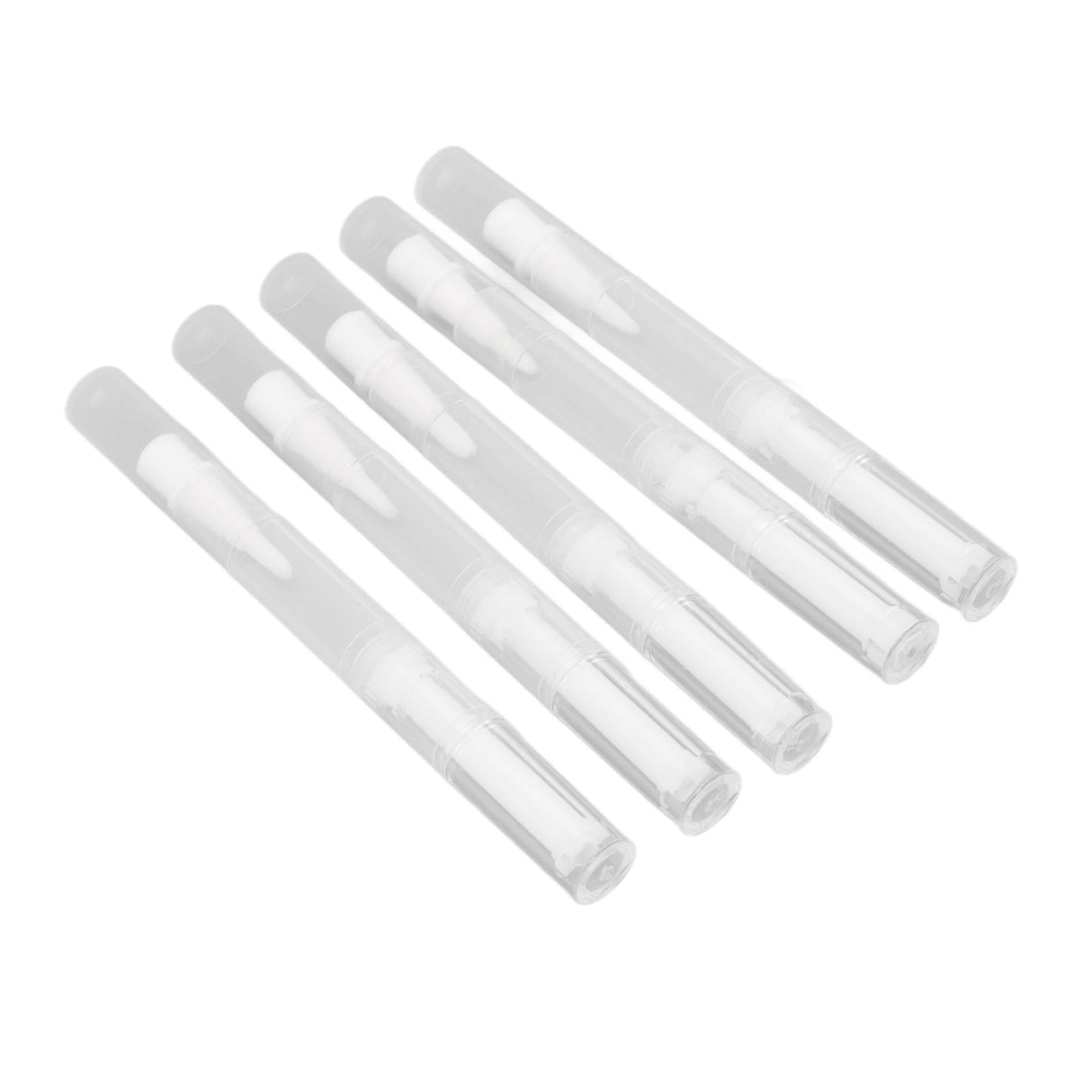 5 Set Empty Nail Oil Pen Transparent Plastic Tube Nylon Fiber Brush Cuticle Oil Pen for Travel