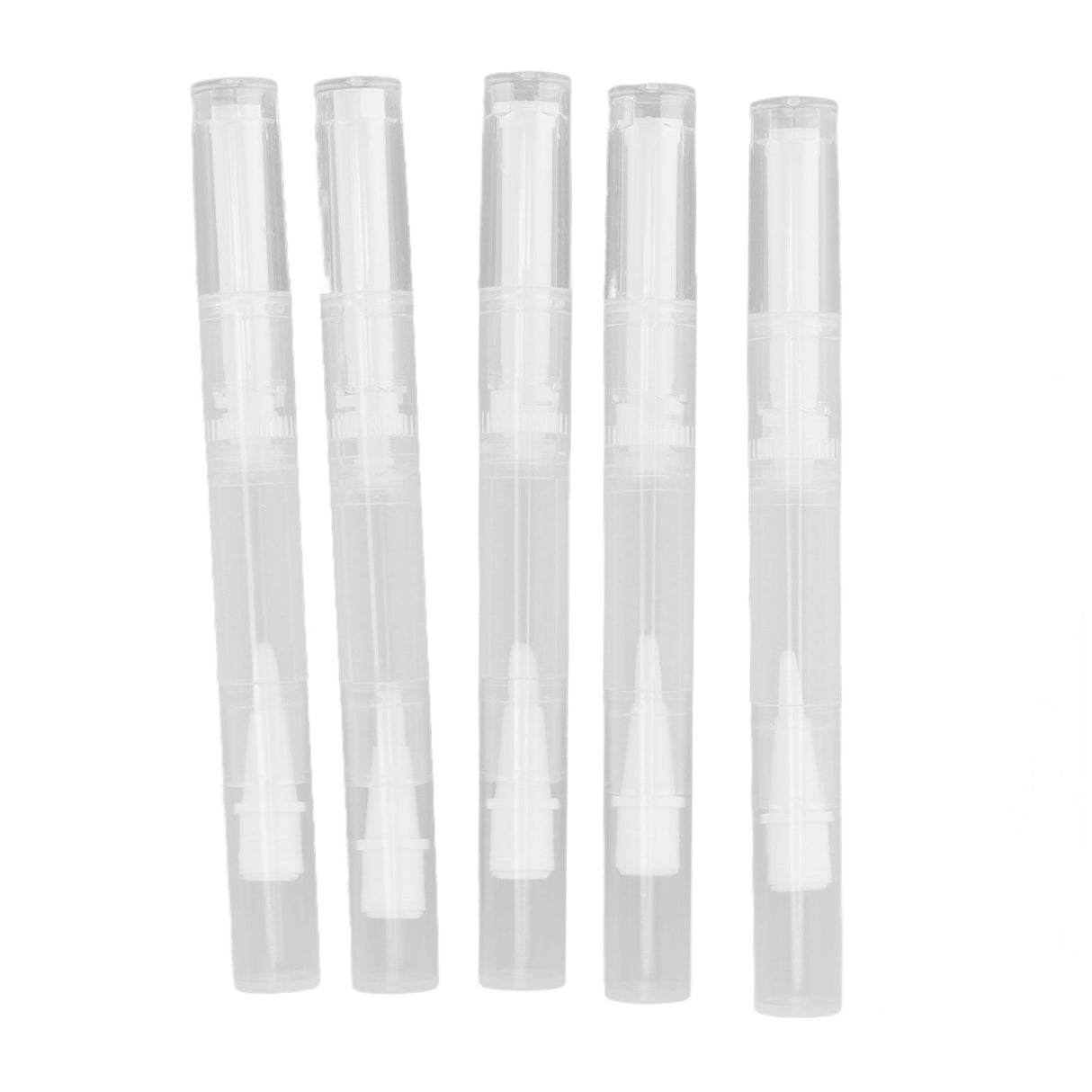 5 Set Empty Nail Oil Pen Transparent Plastic Tube Nylon Fiber Brush Cuticle Oil Pen for Travel