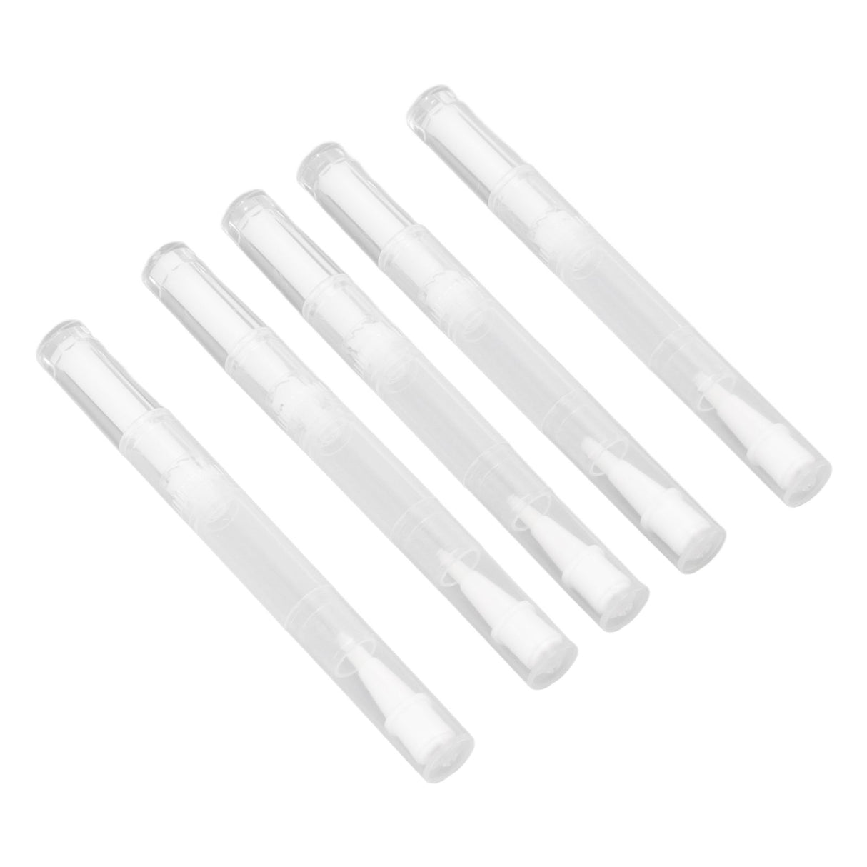 5 Set Empty Nail Oil Pen Transparent Plastic Tube Nylon Fiber Brush Cuticle Oil Pen for Travel