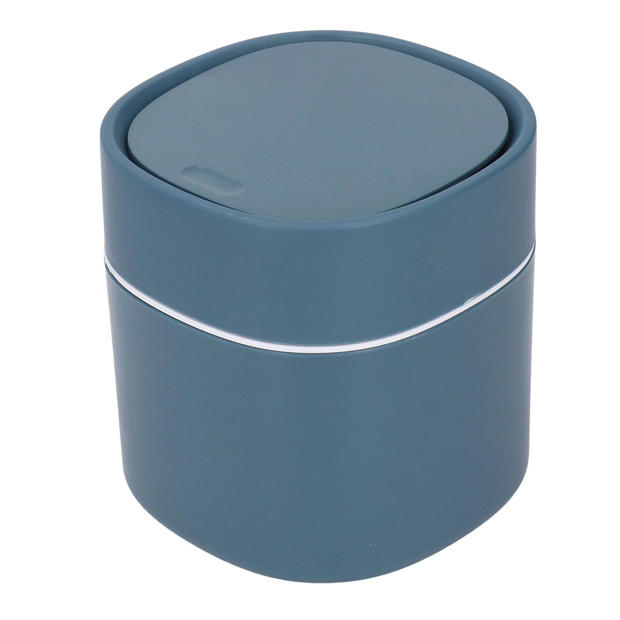 Mini Desktop Trash Can Debris Storage Cleaning Can with Lid for Coffee Table Dressing Table Desktop Countertop Blue