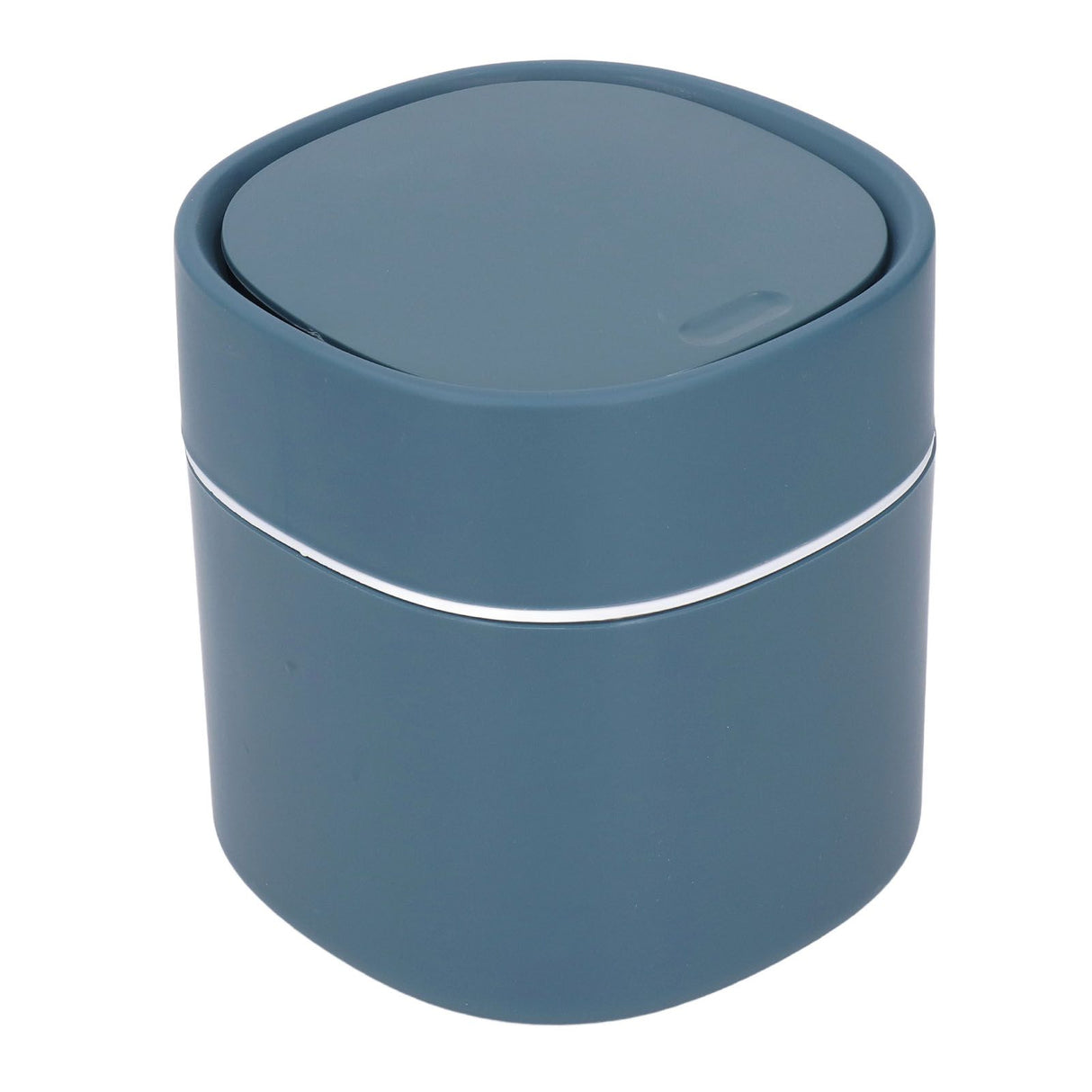 Mini Desktop Trash Can Debris Storage Cleaning Can with Lid for Coffee Table Dressing Table Desktop Countertop Blue
