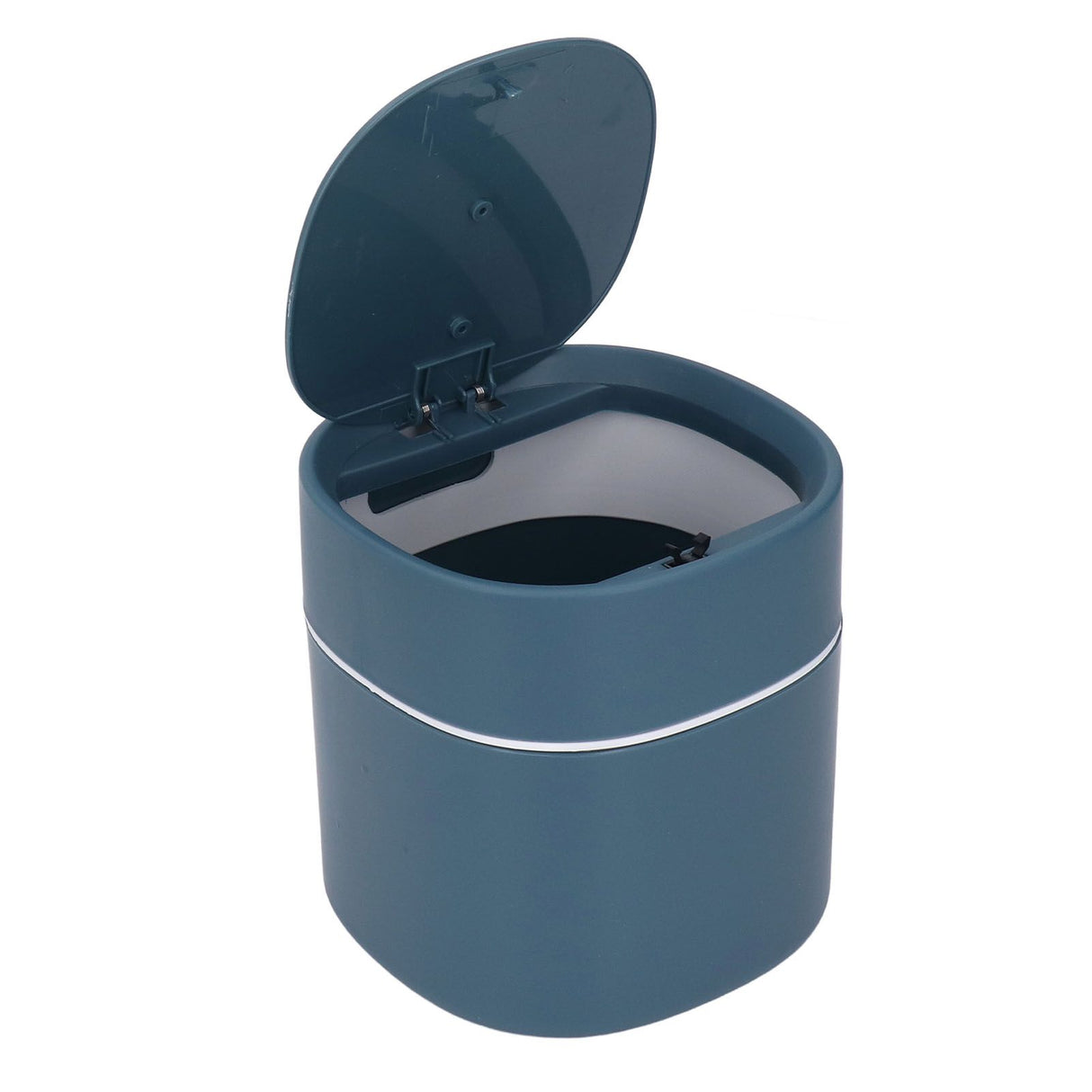 Mini Desktop Trash Can Debris Storage Cleaning Can with Lid for Coffee Table Dressing Table Desktop Countertop Blue