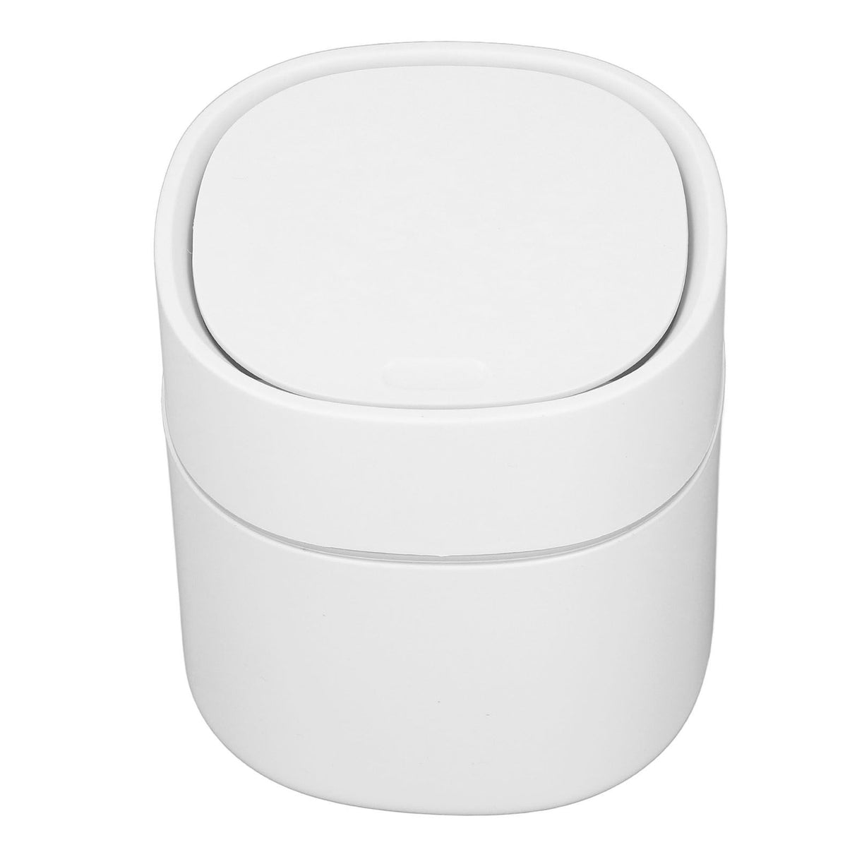Mini Desktop Trash Can Debris Storage Cleaning Can with Lid for Coffee Table Dressing Table Desktop Countertop White