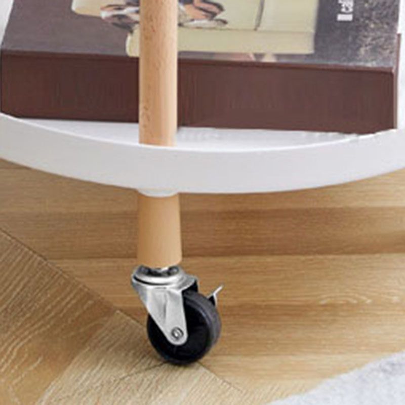 Cart Storage Rack Plastic Armrest Design Corrosion Resistant Rolling Storage Cart for Home Living Room Office White 2 Layers