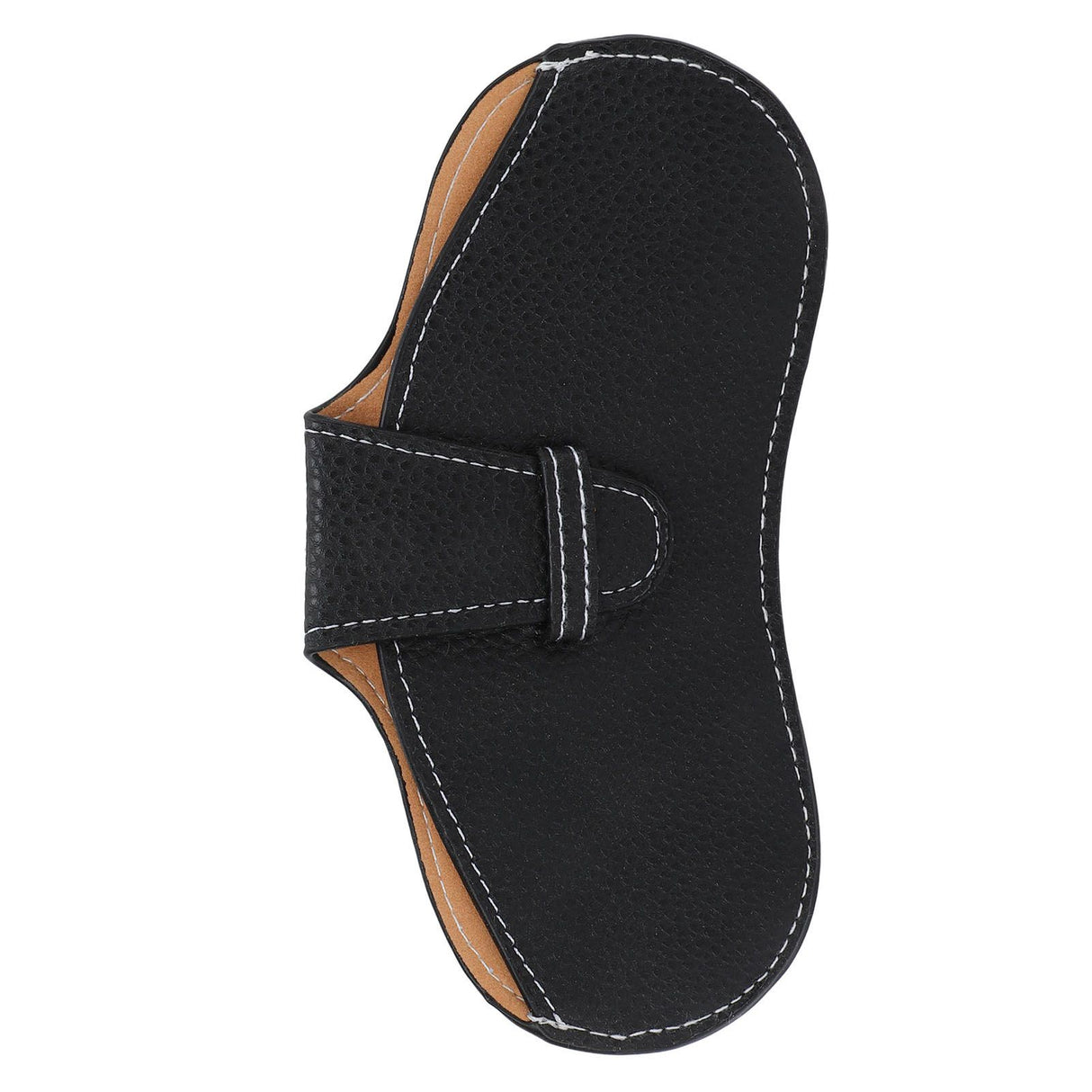 Leather Sunglasses Case Portable PU Leather Eyeglass Case Leather Wear Resistant Simple Eyeglass Case for Sunglasses Black