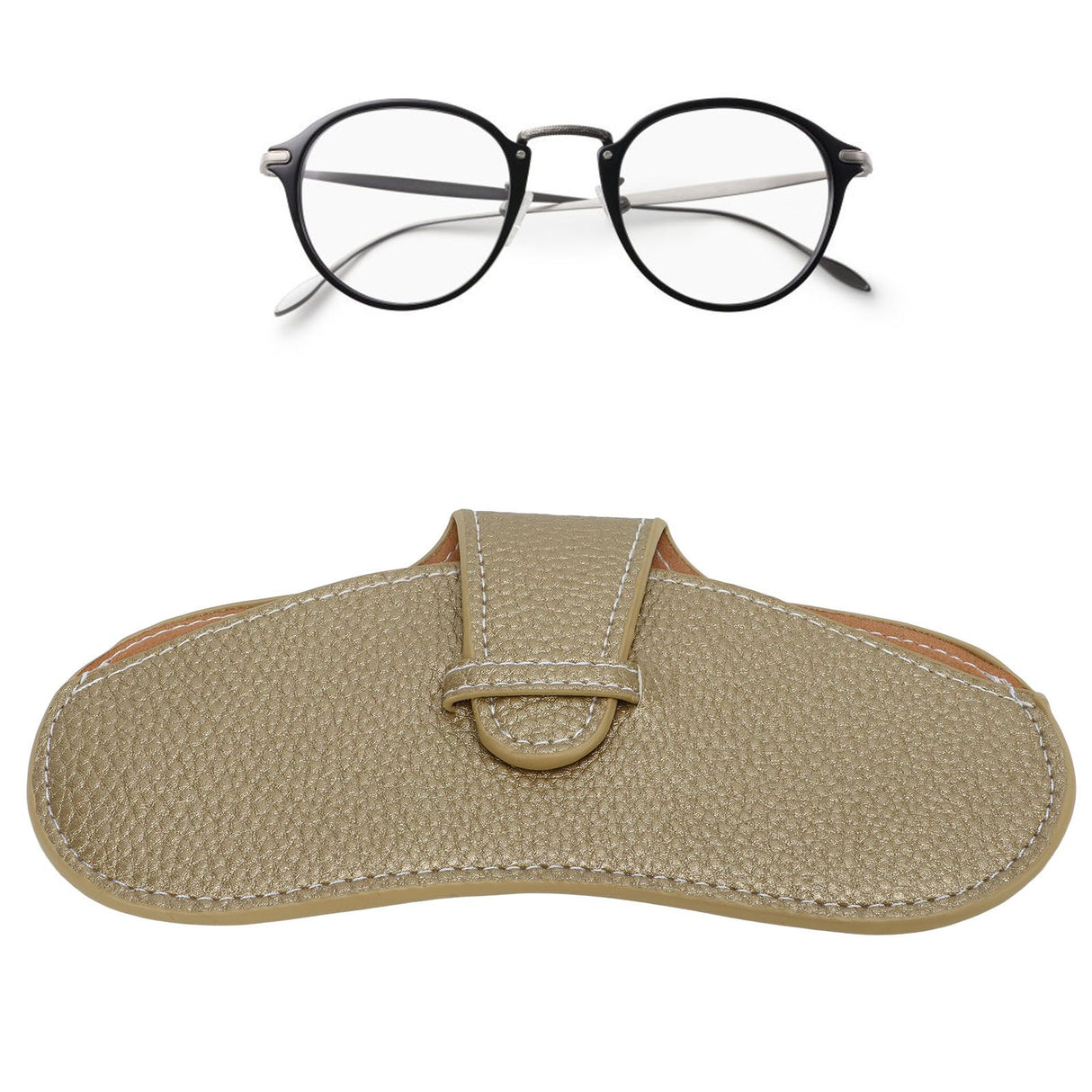 Leather Sunglasses Case Portable PU Leather Eyeglass Case Leather Wear Resistant Simple Eyeglass Case for Sunglasses Yellow
