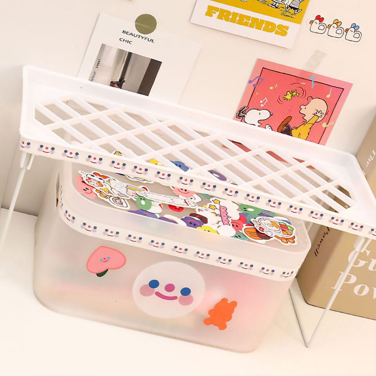 Desktop Foldable Shelf Space Saving Home Desk Storage Layered Rack for Dormitory Office School Small 34x14x16cm / 13.4x5.5x6.3in