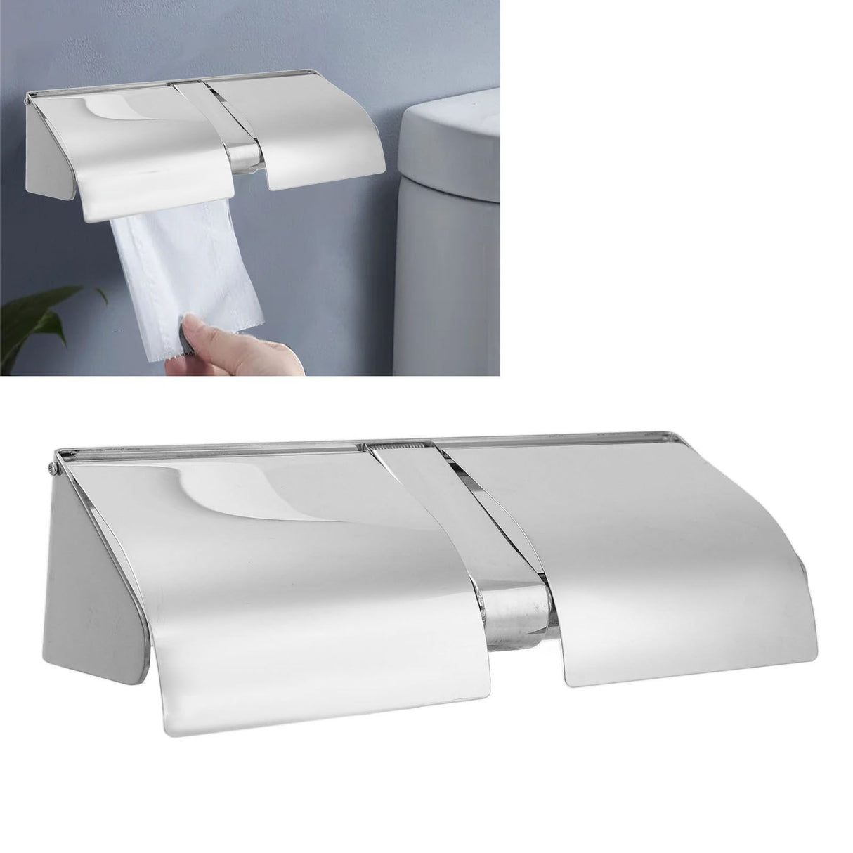 Toilet Paper Holder 304 Stainless Steel Wall Mounted With Lock and Cover Waterproof Bathroom Roll Tissue Holder