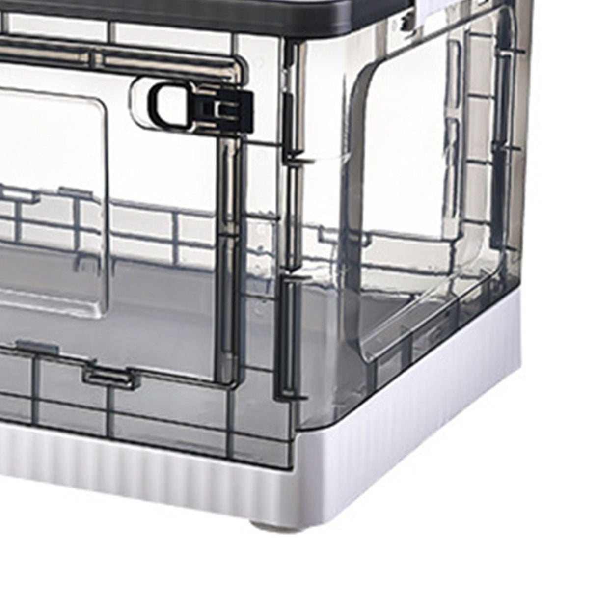 Storage Box Side Doors Clear Large Capacity Container with Wheel for Home Office Tea White 3 Door 27L