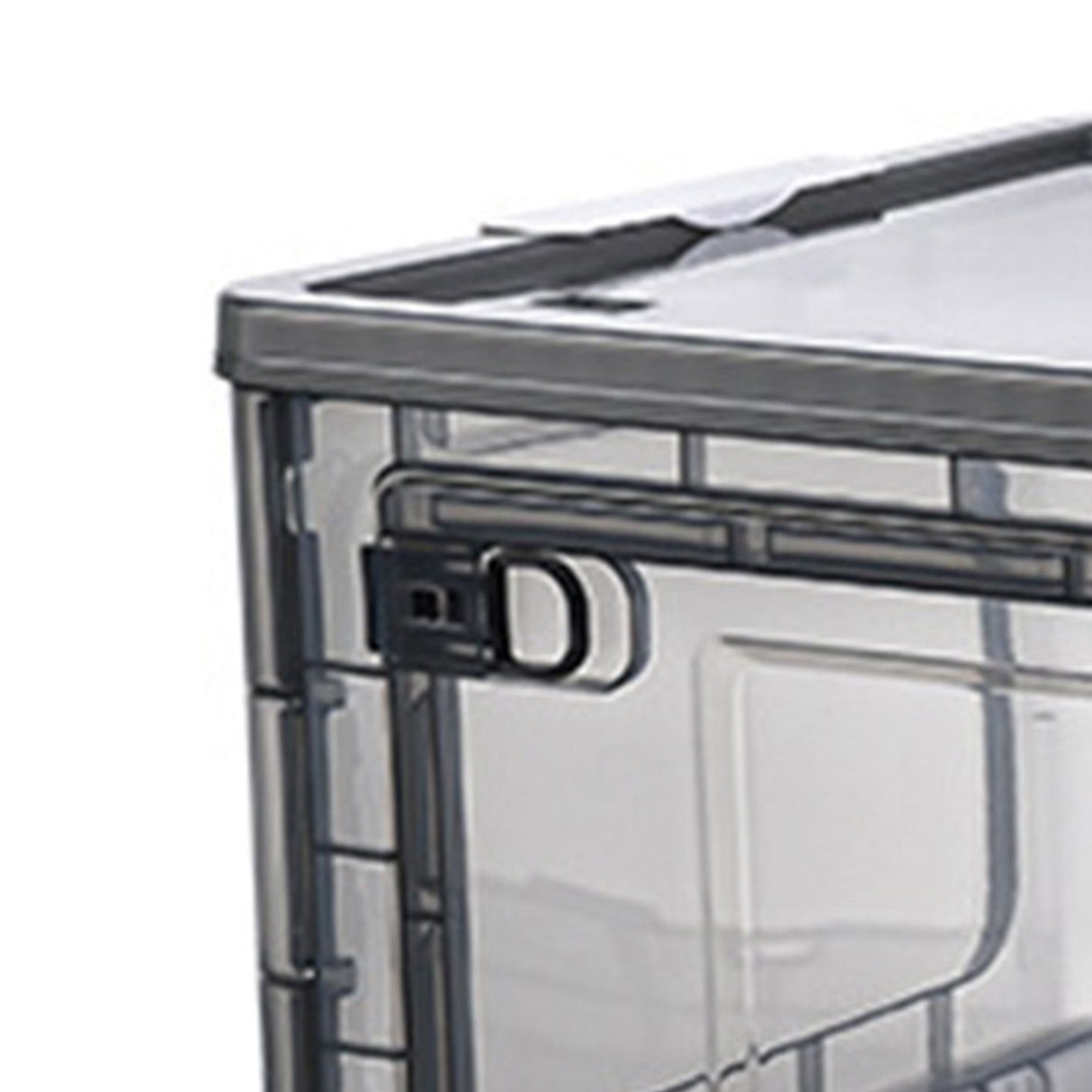 Storage Box Side Doors Clear Large Capacity Container with Wheel for Home Office Tea White 3 Door 55L