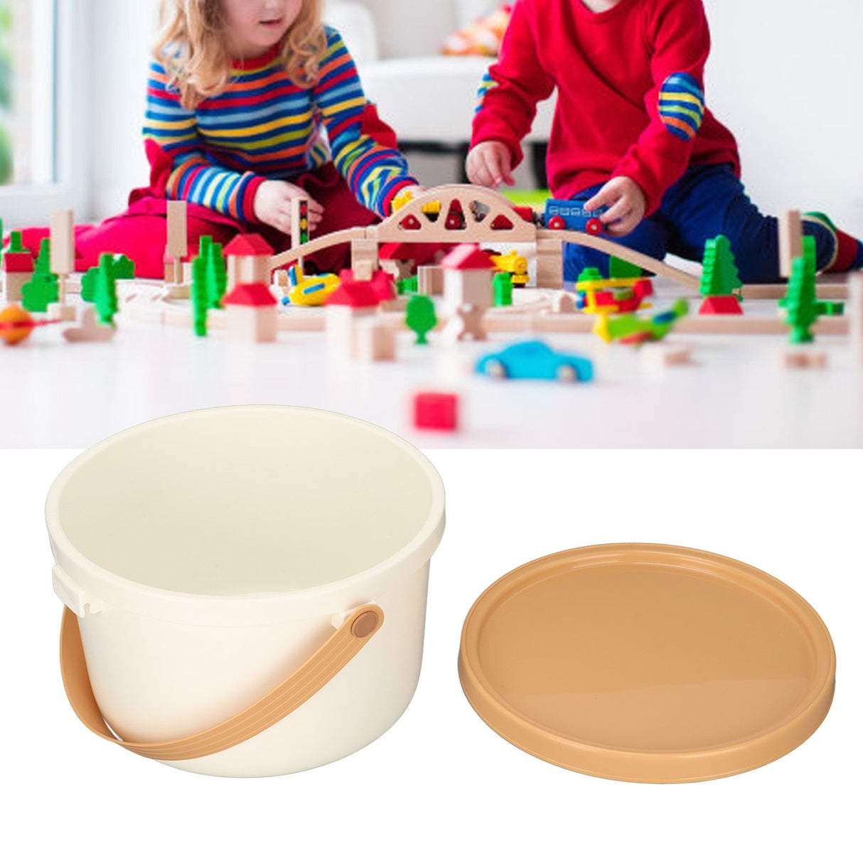 Baby Toy Storage Bucket Cartoon Cute Handheld Children Toy Basket for Building Blocks Snacks Finishing