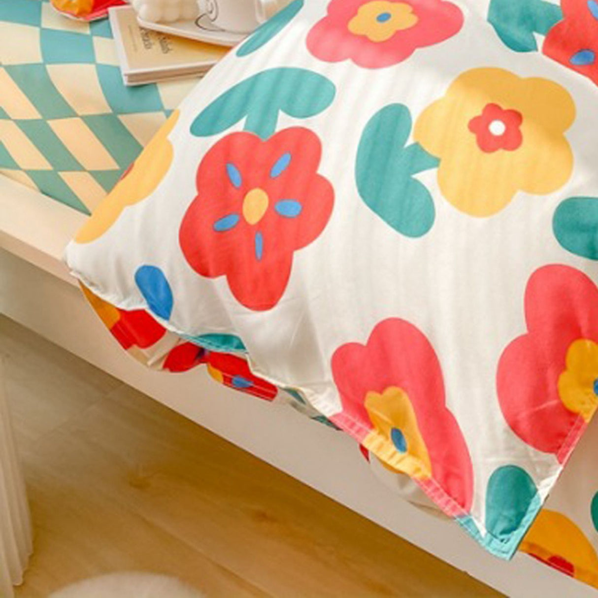 Home Bed Set 4pcs Thickened Brushed Simple Style Breathable Skin Friendly Cotton Bedding Comforter Sets