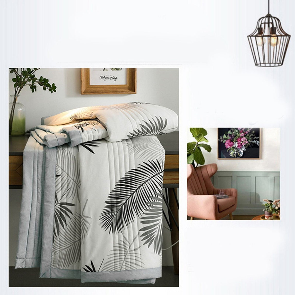 Air Conditioner Quilt Washable Cotton Lightweight Quilt Summer Comforter for Children Adult Type 1 150x200cm