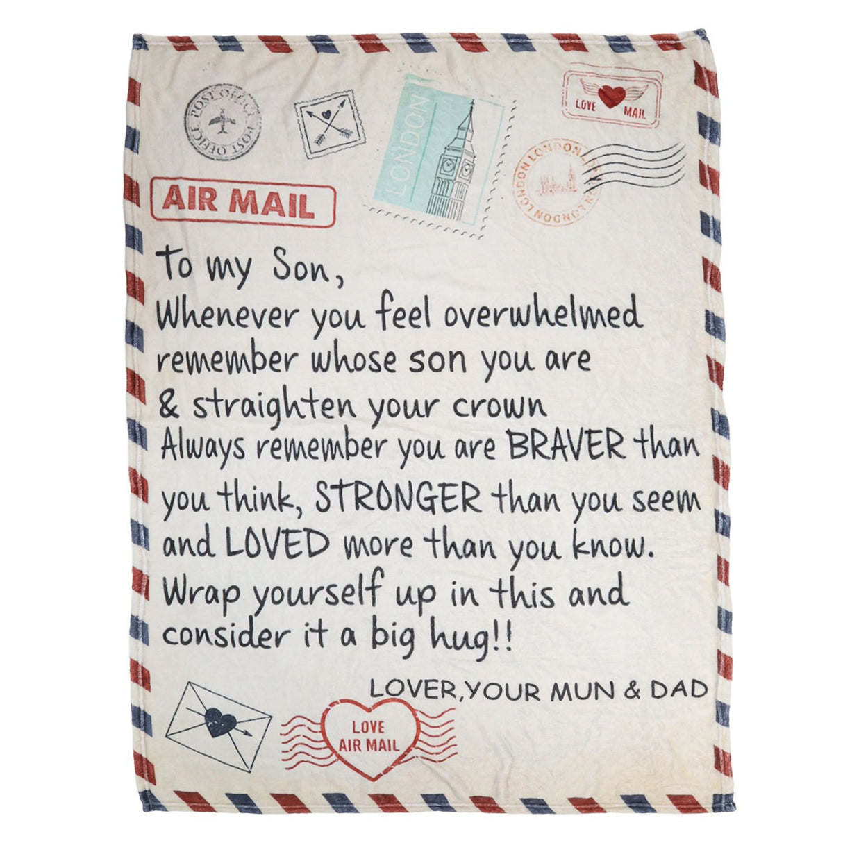to My Son Blanket Double Sided Soft Skin Friendly Keep Warm Letter Blanket Expressing Love Air Conditioning Blanket C20220119 1 150x200cm