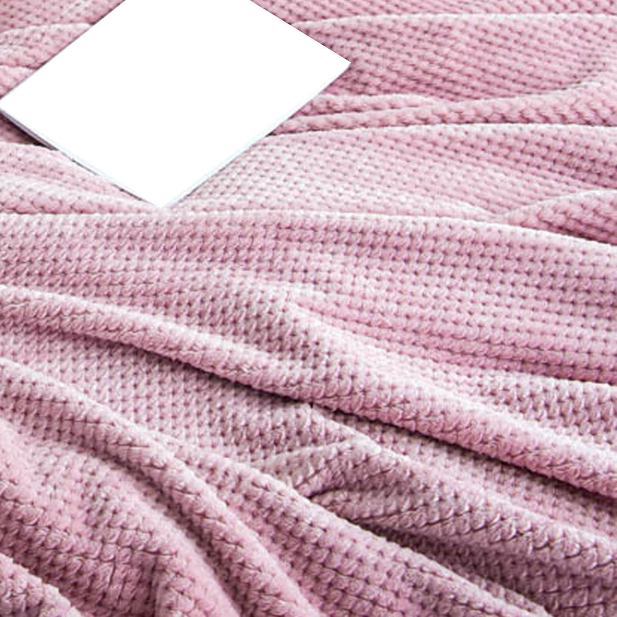 Cooling Blanket Milk Fleece Lattice Jacquard Blanket Summer Cold Single Nap Blanket for Sofa Bed Office Bean Paste Color 150x200cm