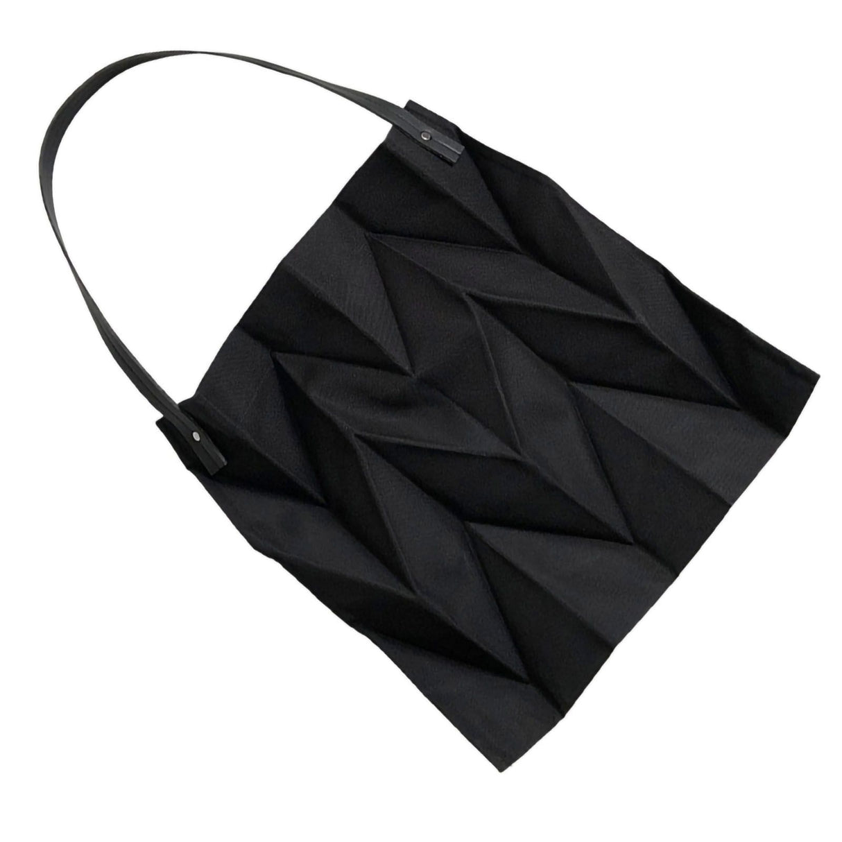 Reusable Tote Bag Large Capacity Fashion Polyline Design Shopping Cloth Bag for Home Travelling Office Black