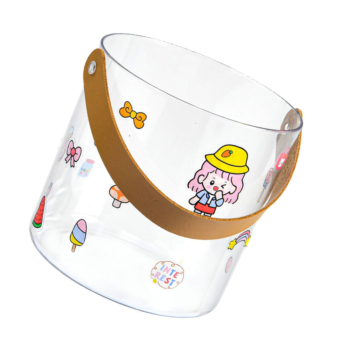 PET Small Ice Bucket Household Transparent Ice Wine Barrel Picnic Beer Drink Ice Bucket S 13x13cm/5.1x5.1in