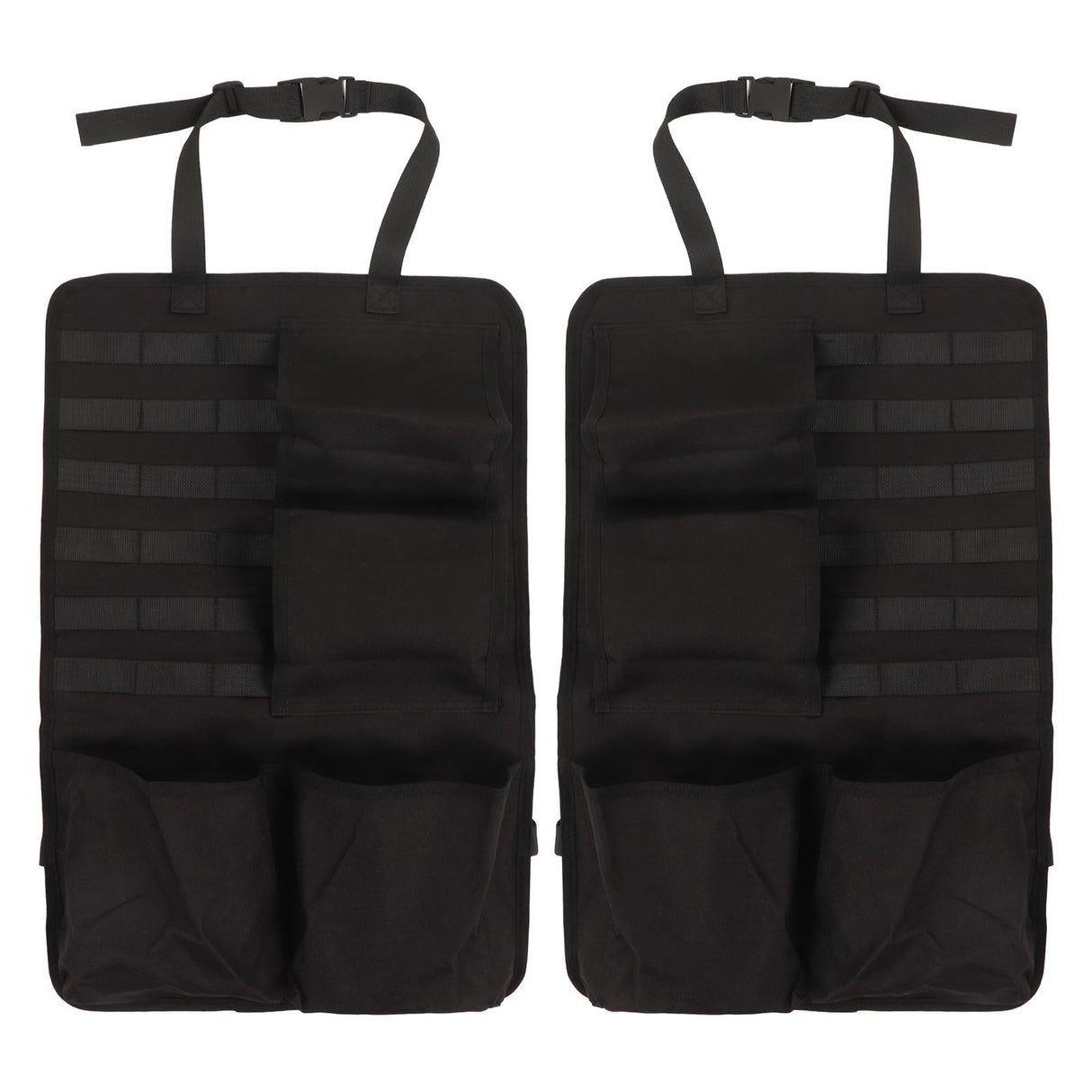 2PCS Auto Seat Organizer Oxford Cloth Waterproof Easy Cleaning Odor Free Backseat Car Organizer Black