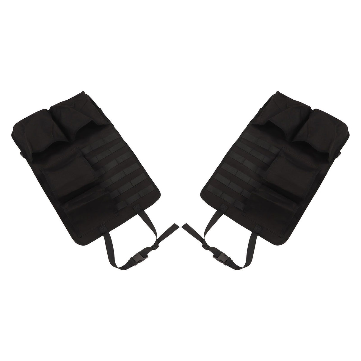 2PCS Auto Seat Organizer Oxford Cloth Waterproof Easy Cleaning Odor Free Backseat Car Organizer Black