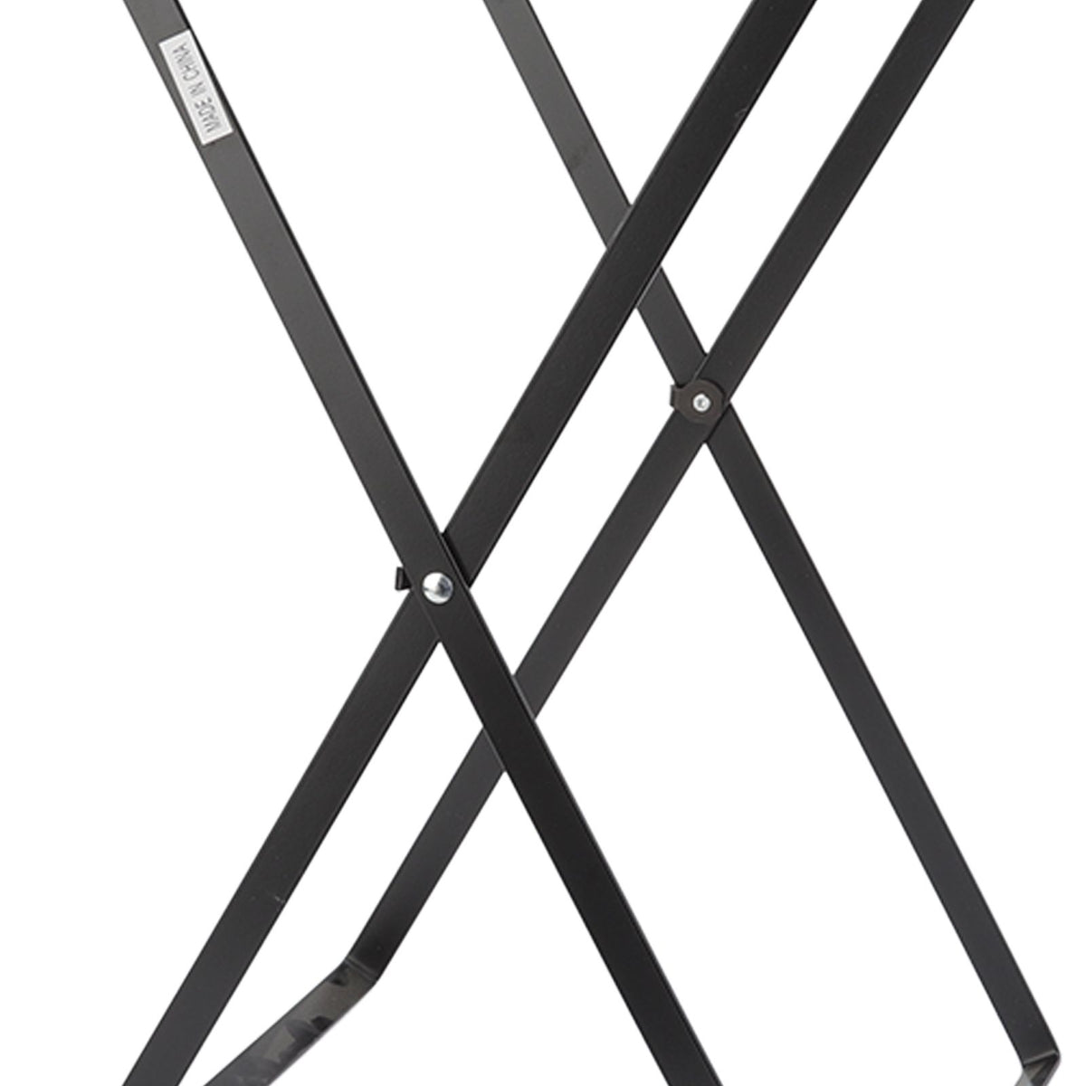 Trash Bag Holder Stand Rubber Wood Handle Iron Stand Flat Appearance Foldable Portable Garbage Bag Stand for Indoor Outdoor Use Black