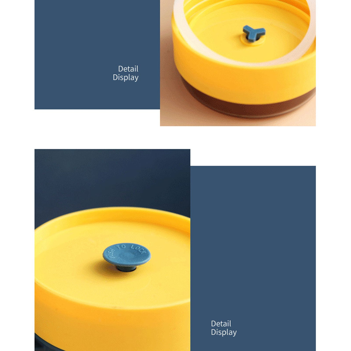 500ML Soup Cup Portable Steady Plastic Insulated Soup Containers with Lid and Spoon for Office School 500ML Blue