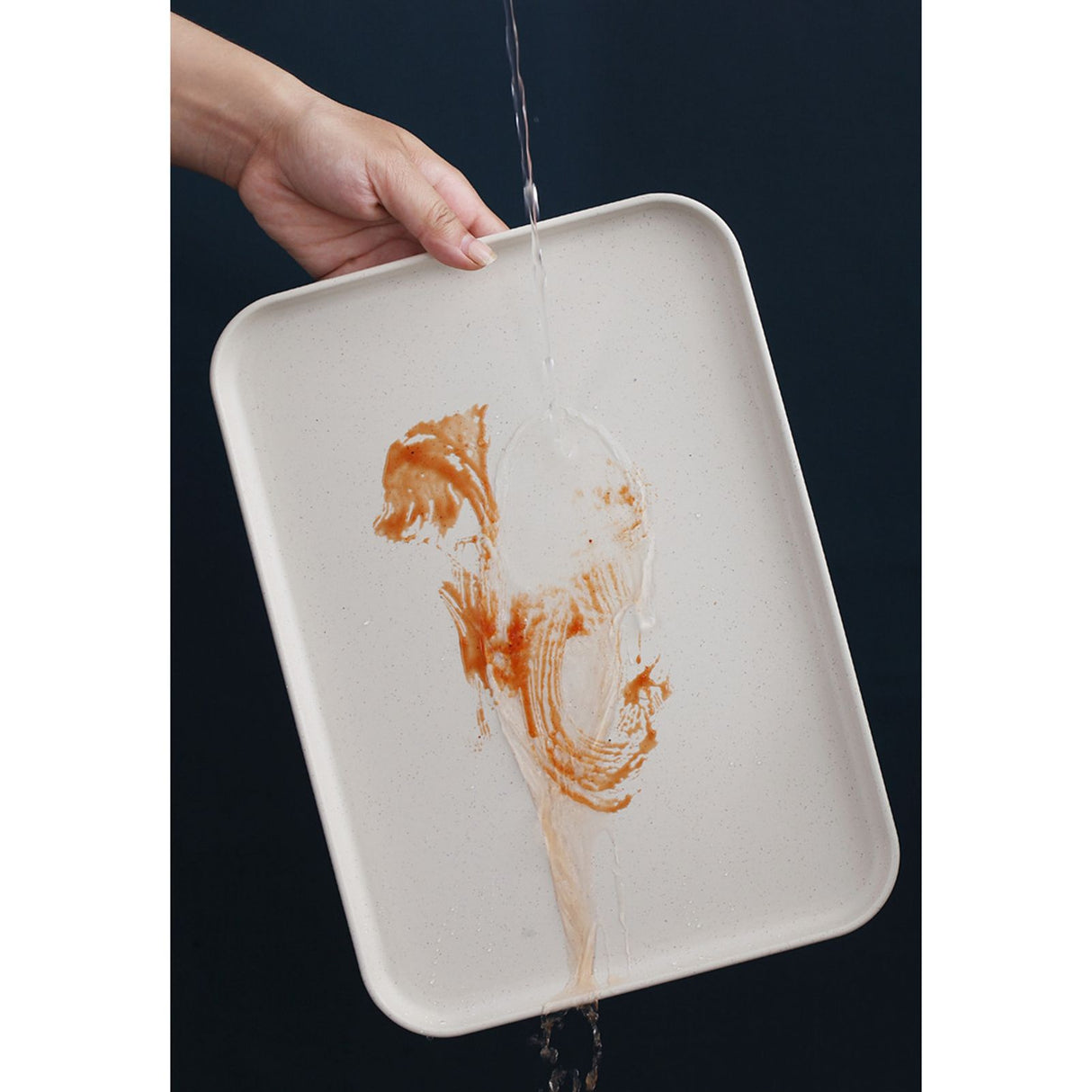 Kitchen Serving Tray Wheat Straw Rectangular Nordic Style Cupcake Fruit Snack Tea Tray for Home Office Restaurant Purple L (Approx. 38x27cm / 15.0x10.6in)